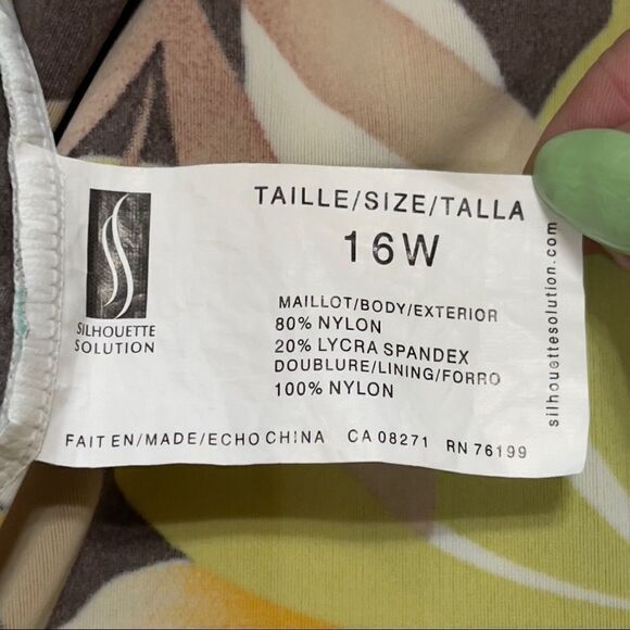 Silhouette Solutions Tankini Top Sz 16W - Picture 14 of 15